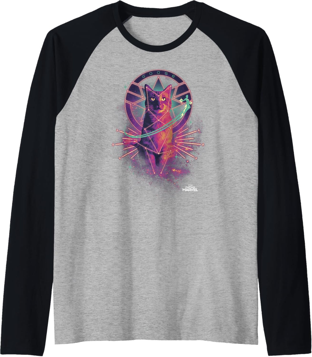 Captain Marvel Goose The Cat Galaxy Portrait Raglan