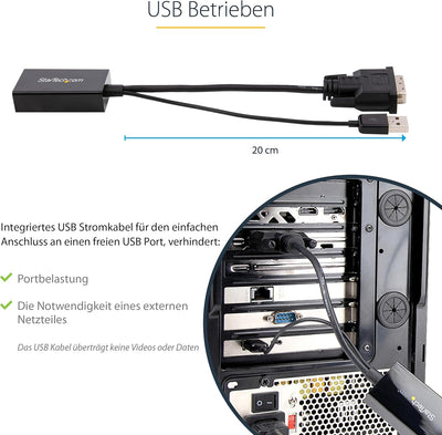 StarTech.com DVI auf DisplayPort Adapter mit USB Power - DVI-D zu DP Video Adapter - DVI zu DisplayP