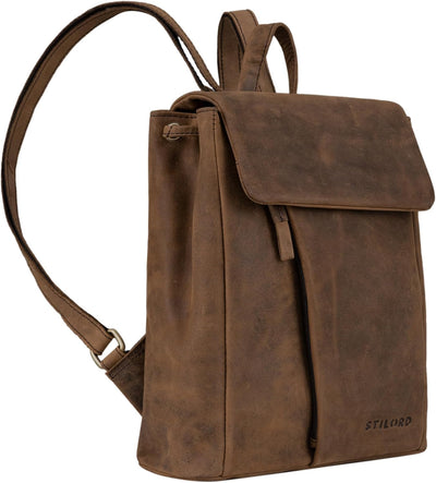 STILORD 'Anita' Lederrucksack Damen Klein Vintage City Rucksack Daypack für iPad 9.7 Zoll Rucksackha