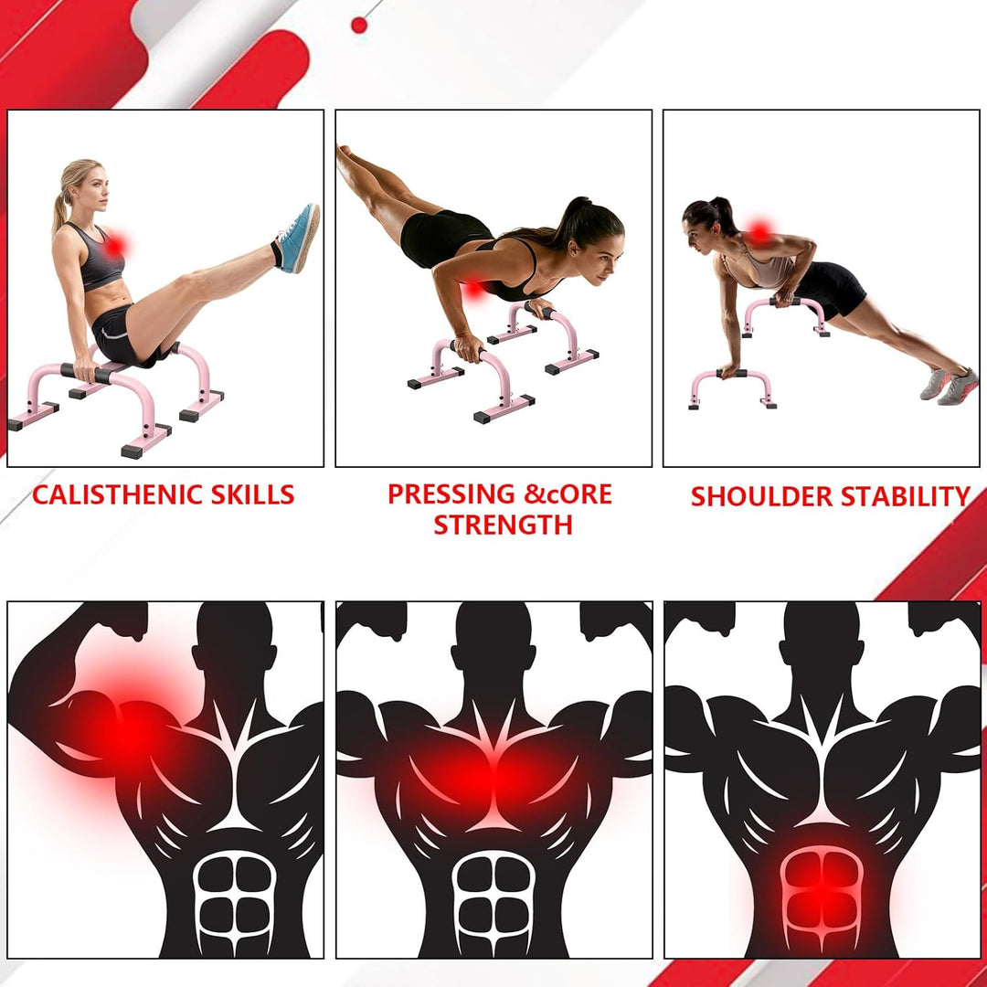 Parallettes Bars, Parallettes Liegestützgriffe Calisthenics, 300Kg/661lbs Push Up Stand Bars Equipme