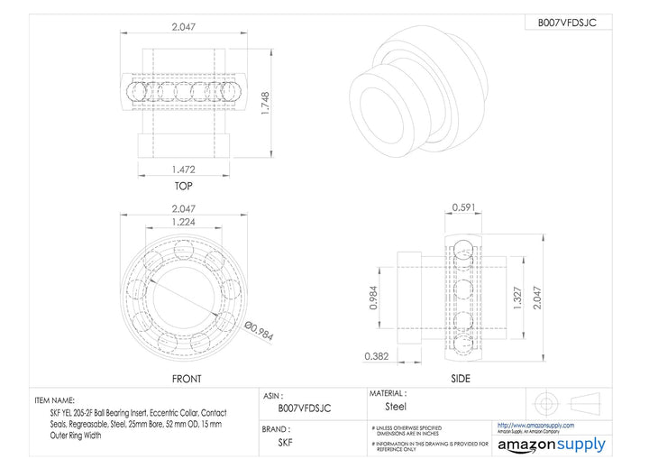 SKF Spannlager m.Exzenterring, 25x52x44,4
