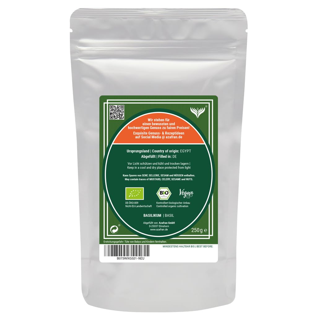 Azafran BIO Basilikum getrocknet und gerebelt auch als Tee 1kg 1 kg (1er Pack), 1 kg (1er Pack)
