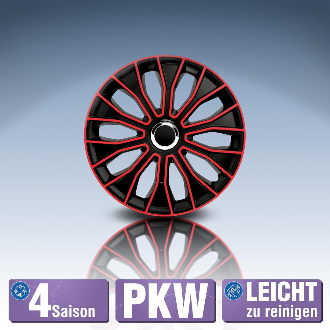 PETEX Voltec Pro Radzierblendenset, 38,1 cm (15 Zoll), in Schwarz/Rot (1350-3529)