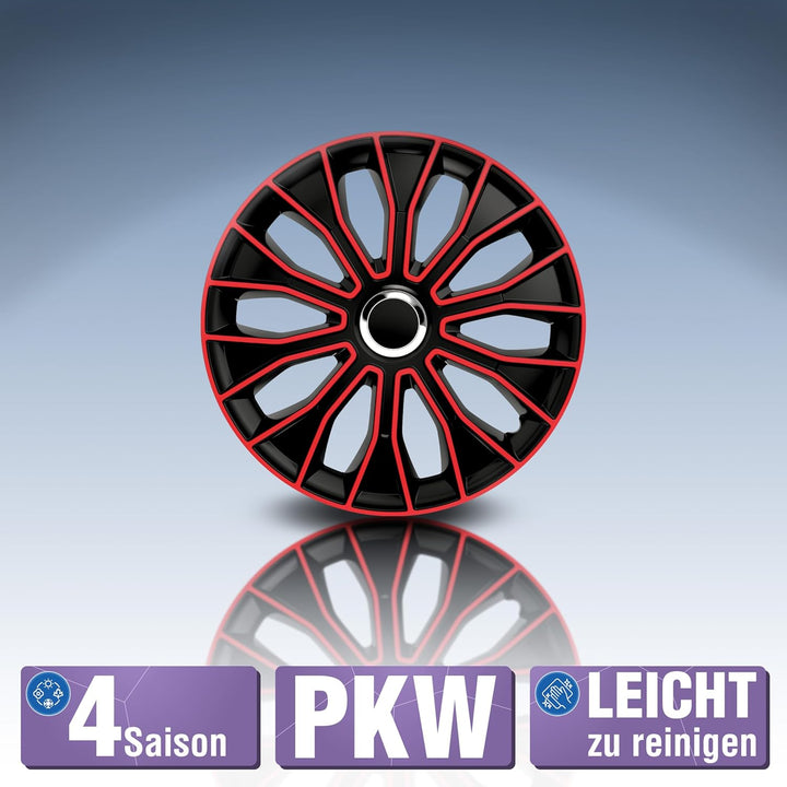 PETEX Voltec Pro Radzierblendenset, 38,1 cm (15 Zoll), in Schwarz/Rot (1350-3529)