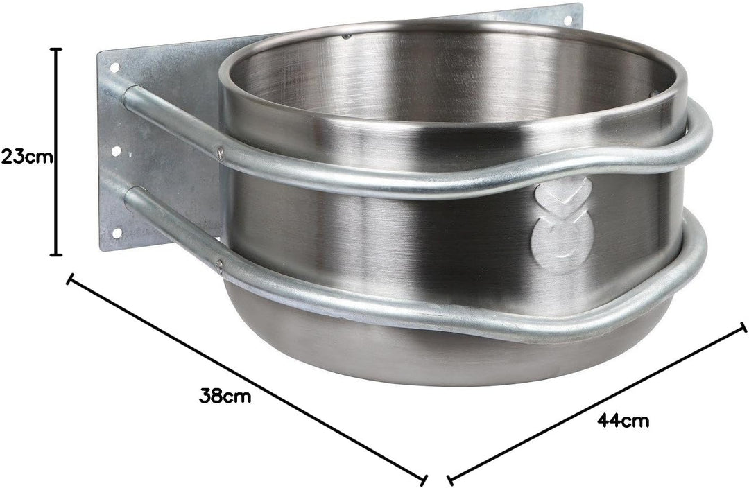 Kerbl 32495 Futtertrog Aluminium, ca. 18 l, mit Ablauf, 44 x 38 x 23 cm