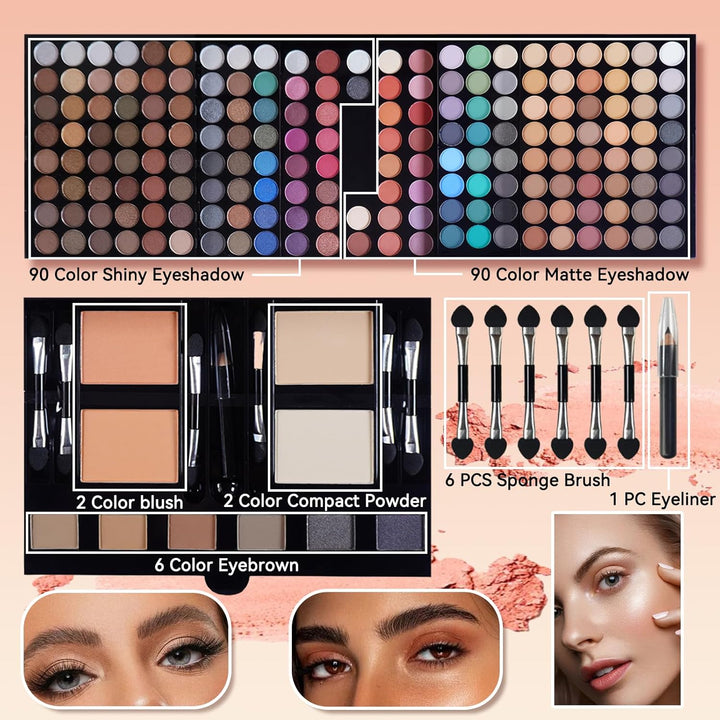 CHSEEO Schmink Geschenkset Make-Up Set Kosmetik Makeup Paletten Schminkkoffer Schminke für Gesicht,