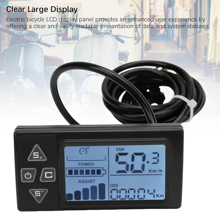 Pyhodi S861 Elektrofahrrad LCD -Anzeigemesser, E Bike LCD -Anzeige -Bedienfeld -Fahrrad -Tachometerm