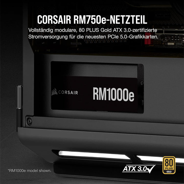Corsair RM750e (2023) Vollmodulares, Geräuscharmes ATX-Netzteil - ATX 3.0- Und PCIe 5.0-kompatibel -