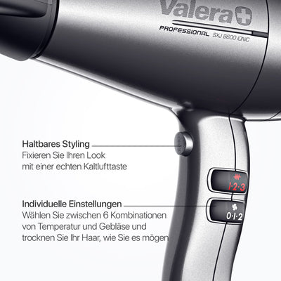 Valera, Swiss Silent Jet 8600, professioneller Haartrockner, Föhn mit leistungsstarkem Motor AC-Perf