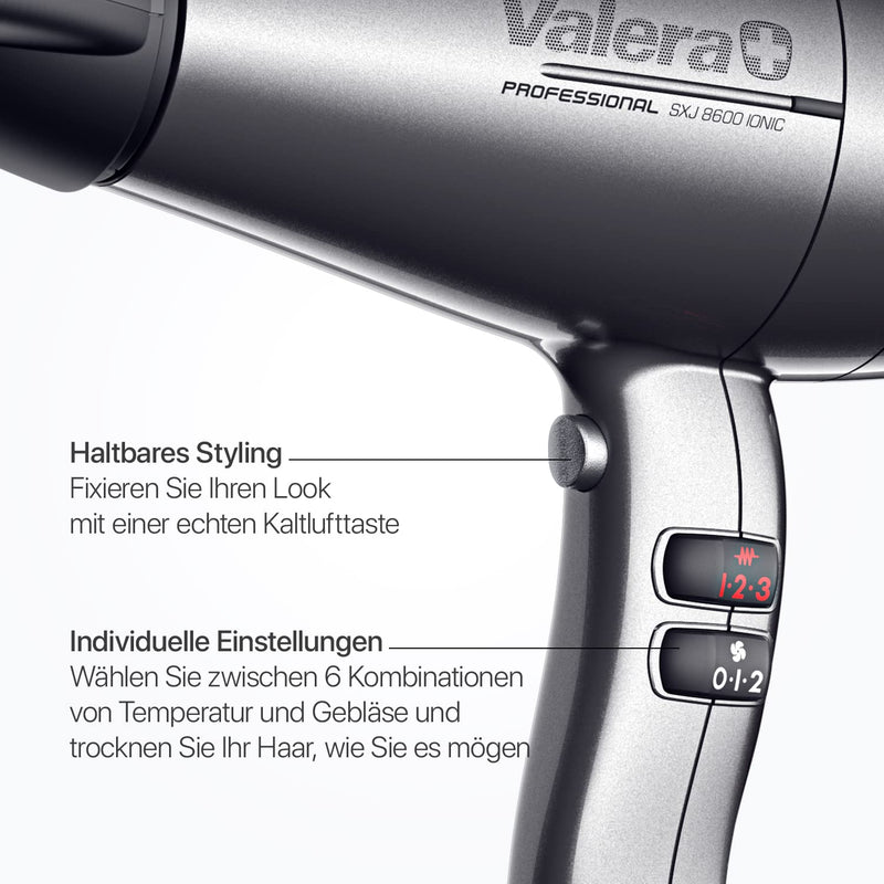 Valera, Swiss Silent Jet 8600, professioneller Haartrockner, Föhn mit leistungsstarkem Motor AC-Perf