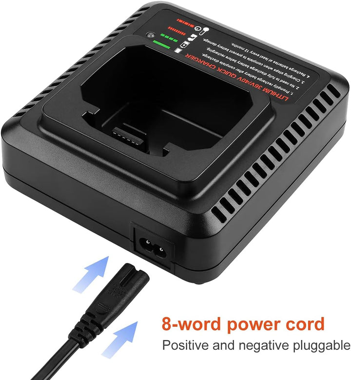 Energup 36V Ersatzladegerät für Black und Decker Ladegerät 36V LCS36 LCS40 Kompatibel mit Black Deck