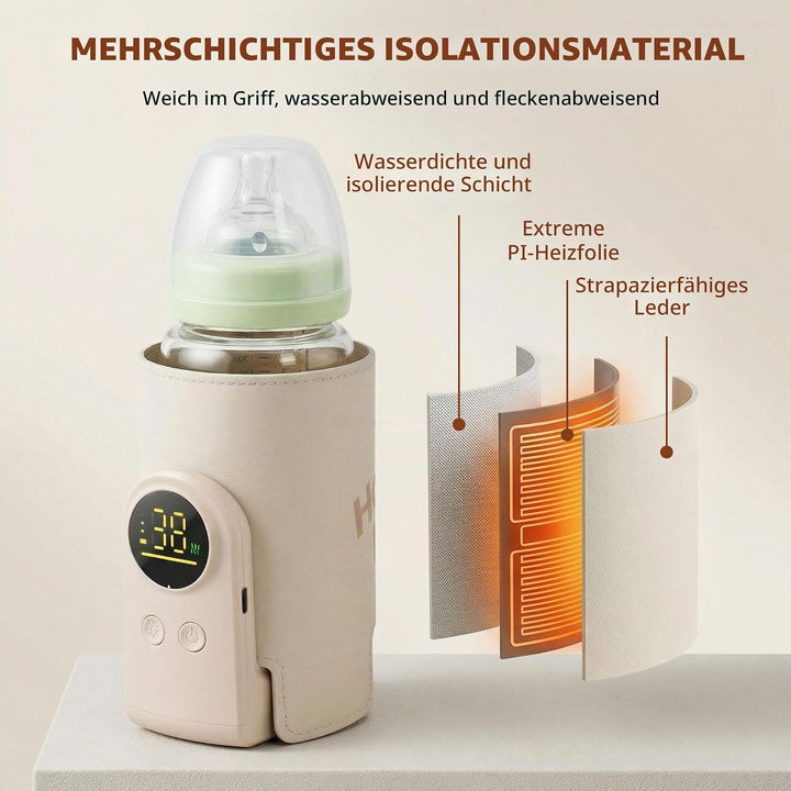 Flaschenwärmer Baby Unterwegs, tragbarer flaschenwärmer baby mit 6 Einstellbare Temperatur 38-50℃ US
