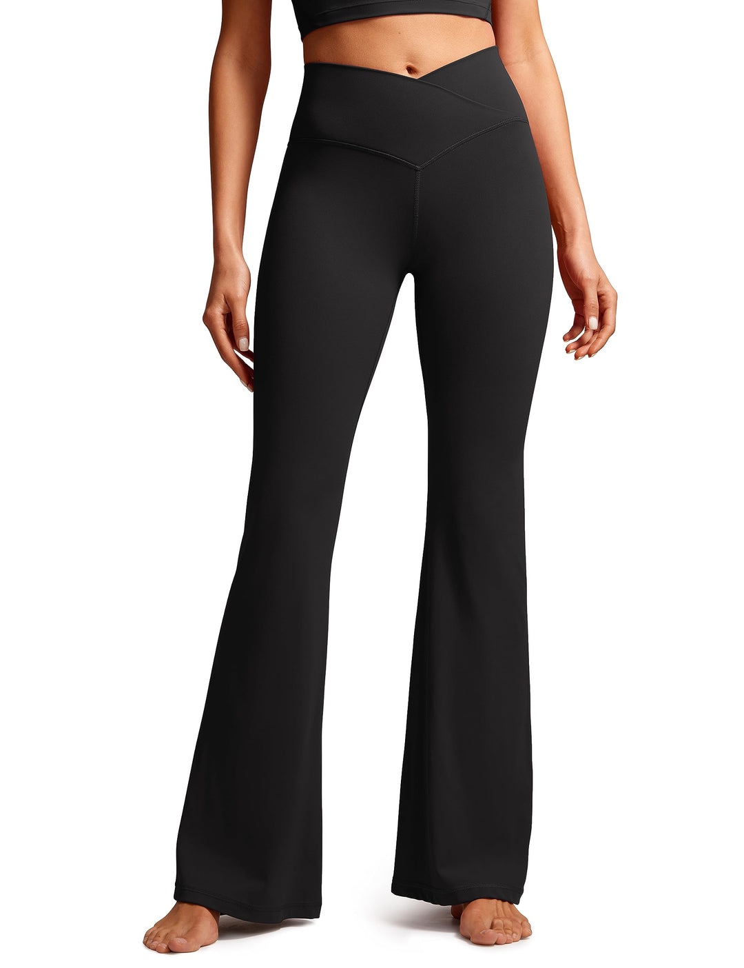 CRZ YOGA Damen Butterluxe Bootcut Schlaghose Yoga Leggings Crossover High Waist Blickdicht Sporthose