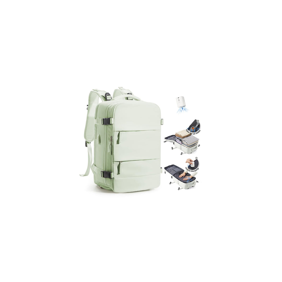 SZLX Grosser Reiserucksack Damen,Vakuum Rucksack mit Pumpe Ryanair Handgepäck 40x30x20 Herren, Wizza