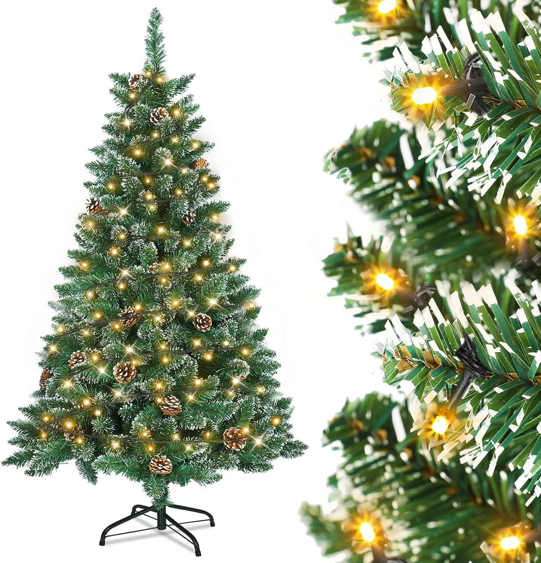 Aufun Künstlicher Weihnachtsbaum Tannenbaum mit Beleuchtung 180 LED warm-weiss inkl. Metallständer 3