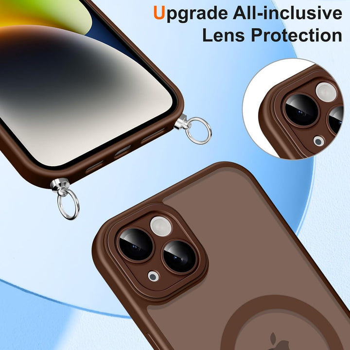 Pnakqil Magnetische Handyband mit Band für iPhone 14 Hülle -Necklace HandyHülle Durchscheinende mit