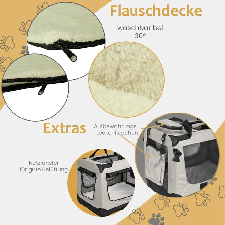 Faltbare Hundebox Transporttasche Transportbox Auto für Katze Hunde Grosse Kleine Box Bag Bed Decke