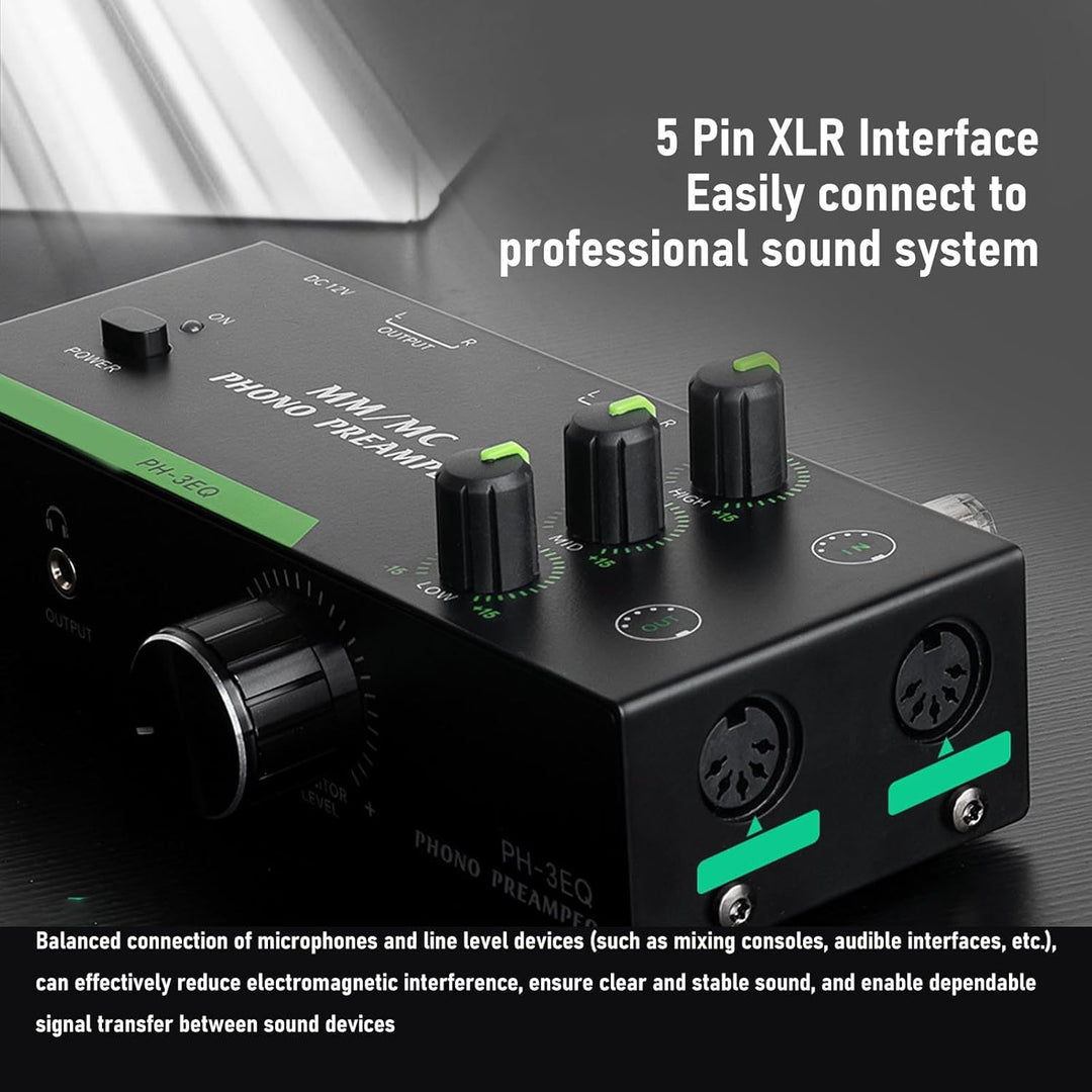 Dpofirs Phono Preamp für Plattenspieler MM MC Kompatible, Vorverstärker -Home -Audio für MM MC -Kart