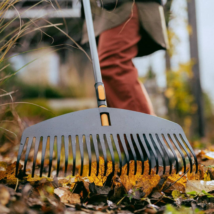 Fiskars OneClick Broom + Leaf Rake Set