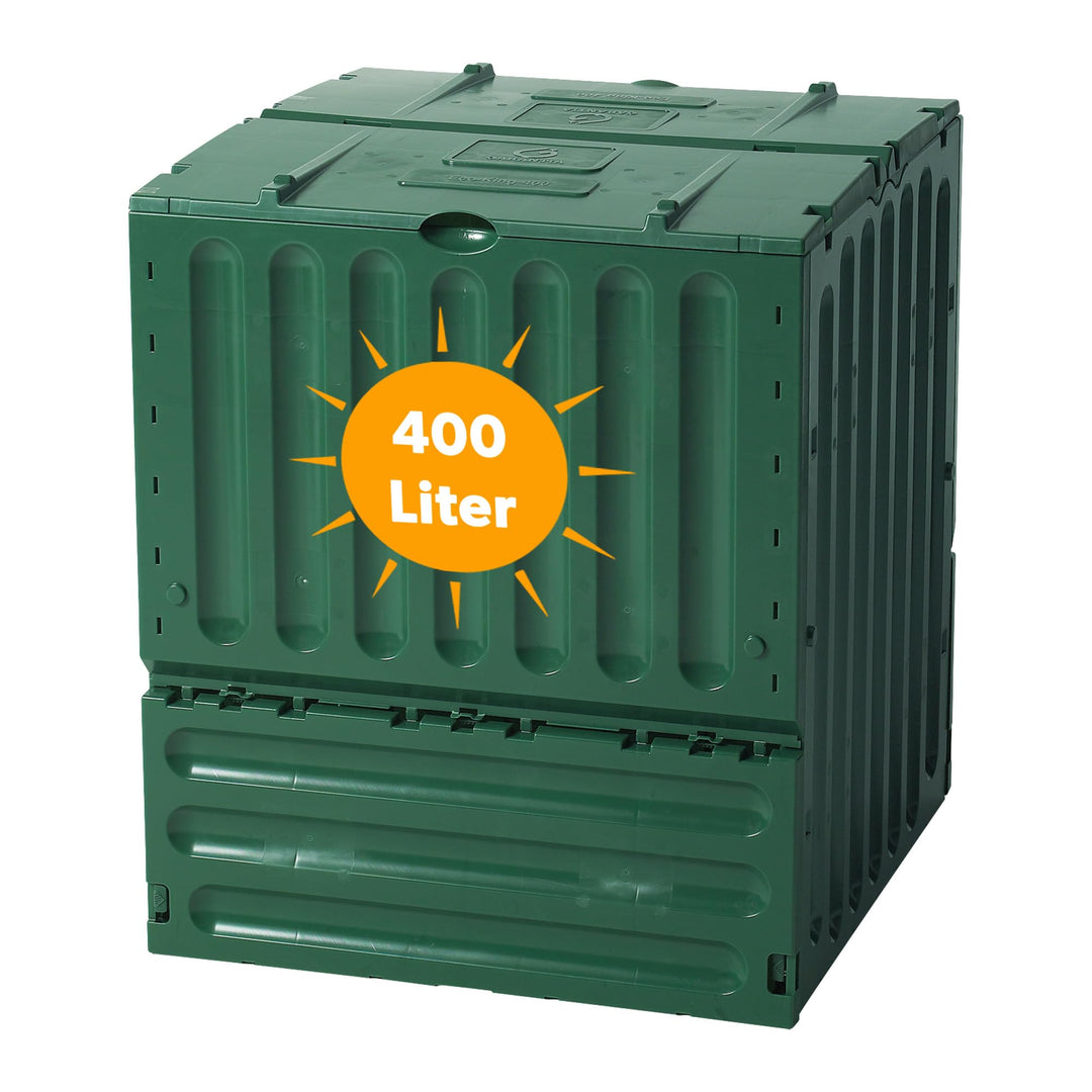 Eco-King Komposter für den Garten, 400 L, Schnellkomposter Kunststoff grün, Composter Garten, Kompos