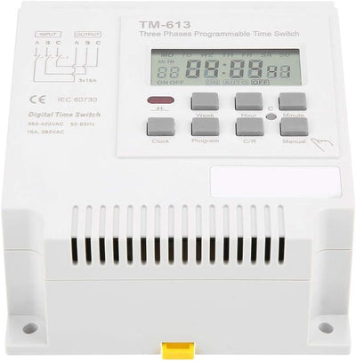 DEWIN Programmierbares Zeitrelais,TM-163 Dreiphasiger 380V Smart Digital Wochenprogrammschalter