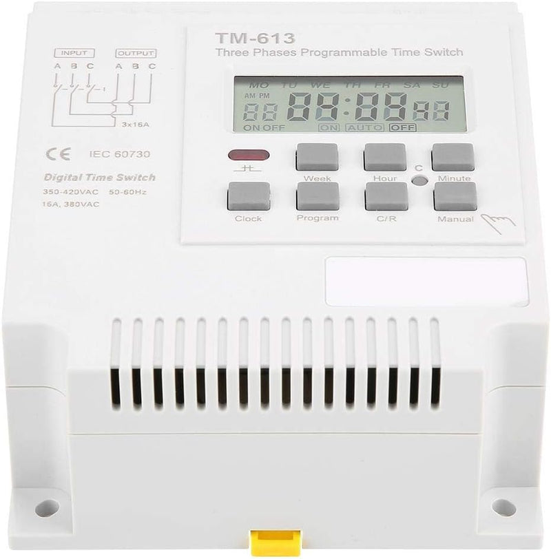 DEWIN Programmierbares Zeitrelais,TM-163 Dreiphasiger 380V Smart Digital Wochenprogrammschalter