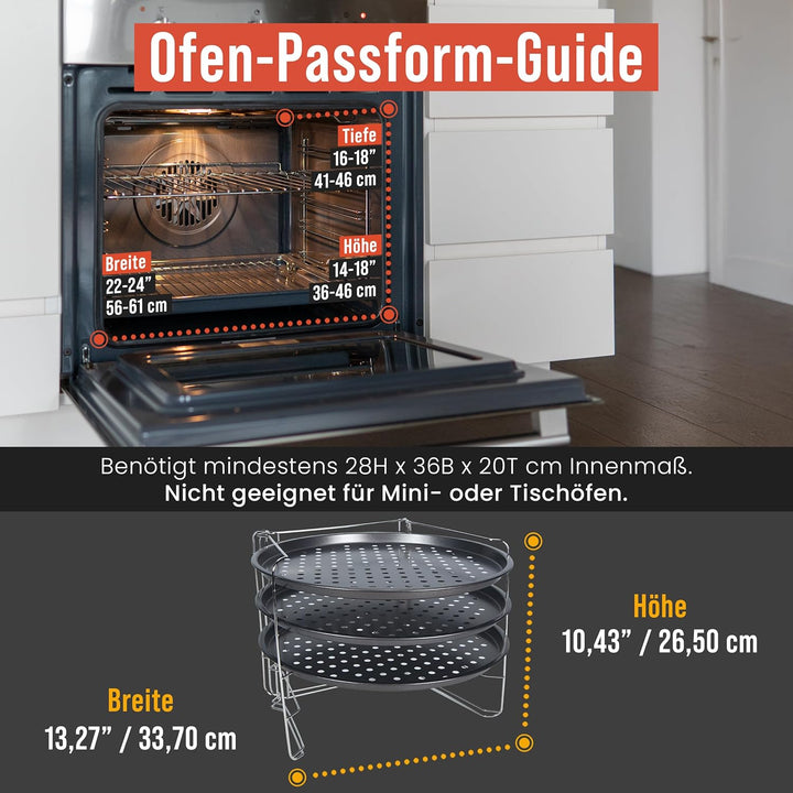 Chef Pomodoro Pizzablech – Pizzablech Rund – Pizza Blech – 3er Set - Pizzaform - Pizza Backblech - P