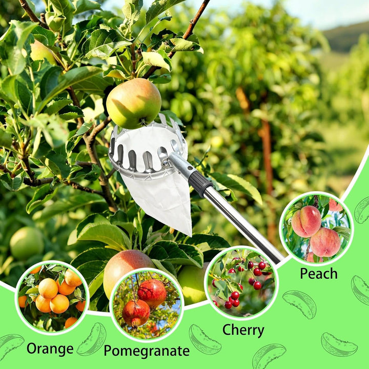 4m Kirschenpflücker, Apfelpflücker mit Teleskopstiel, Obstpflücker für Kirschen, Obstpflücker Telesk