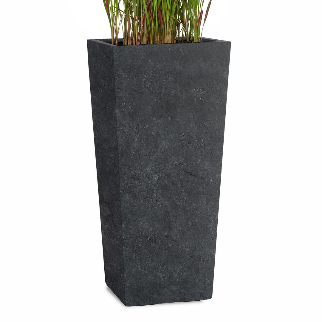 Pflanzwerk® Pflanzkübel Bodenvase Fiberglas Conic Lava ANTHRAZIT 50x23x23cm *Frostbeständige Blumenk