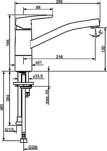 Hansa 52662293 Spülbecken Armatur/Spültischbatterie HANSAPOLO DN15 | + Geräteabsperrventil, nur für