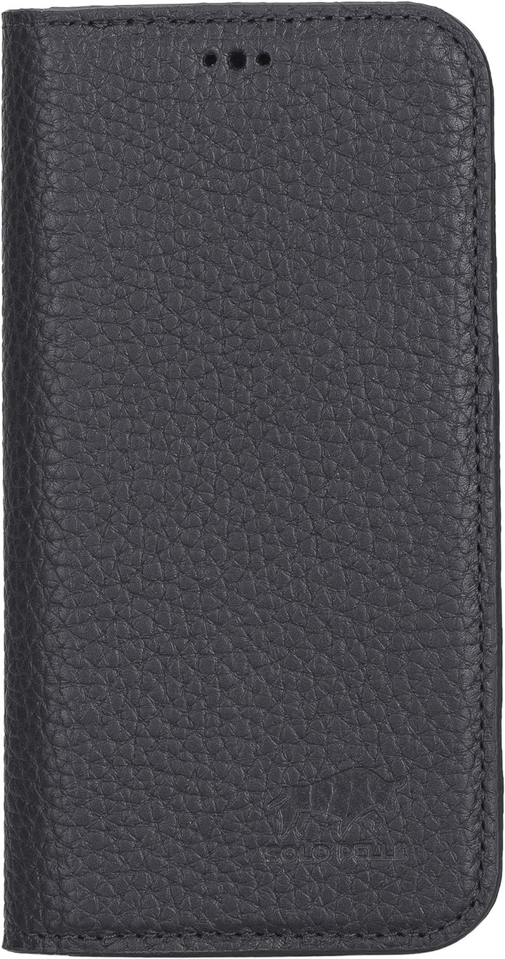 Solo Pelle aufklappbare Lederhülle kompatibel für iPhone 12 Mini in 5.4 Zoll inkl. 1 Kartenfach für