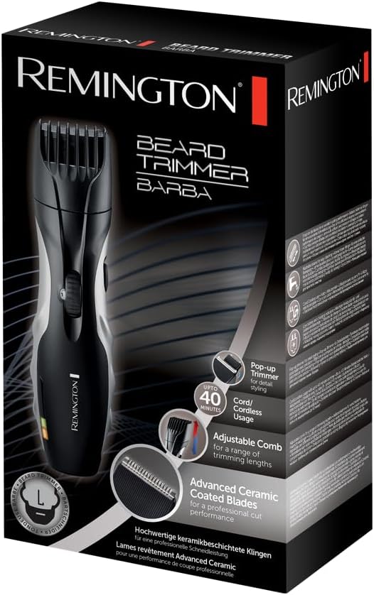 Remington Barttrimmer Herren Set MB320C (keramikbeschichtete Klingen, 9 Längeneinstellungen, Netz-/A