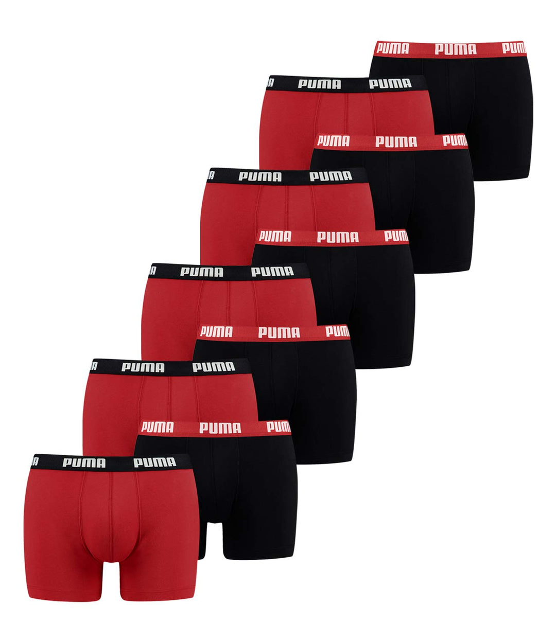 PUMA Herren Boxershorts Unterhosen 100004386 10er Pack, Wäschegrösse:XL, Artikel:-786 red/Black