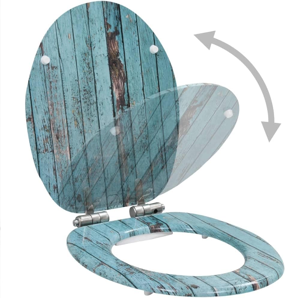 vidaXL Toilettensitz mit Soft Close Deckel Absenkautomatik Altholz-Design WC Sitz Brille Toilettende