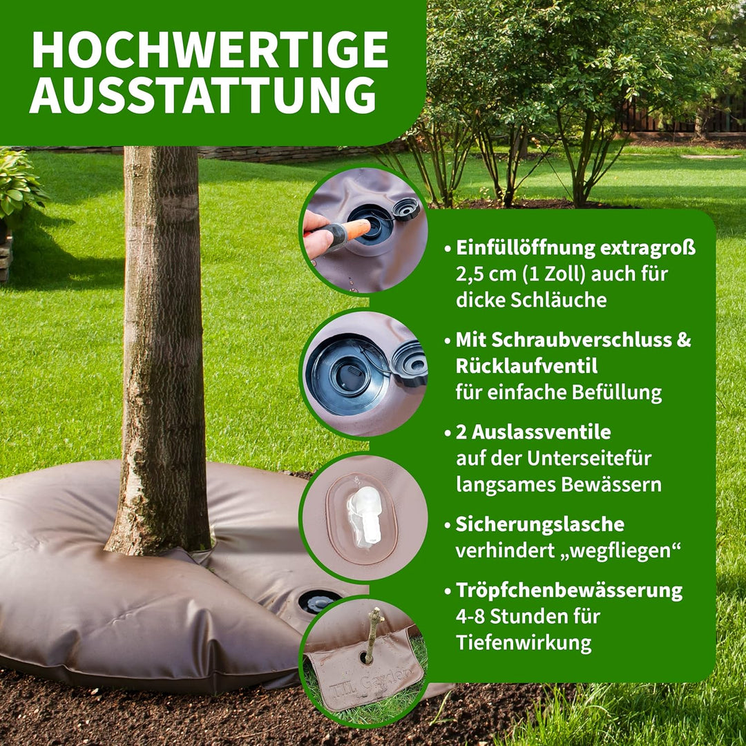 TTL GARDEN Bewässerungsring 75L - Baumring Baumbeutel 75 Liter zur Tröpfchenbewässerung für Sträuche