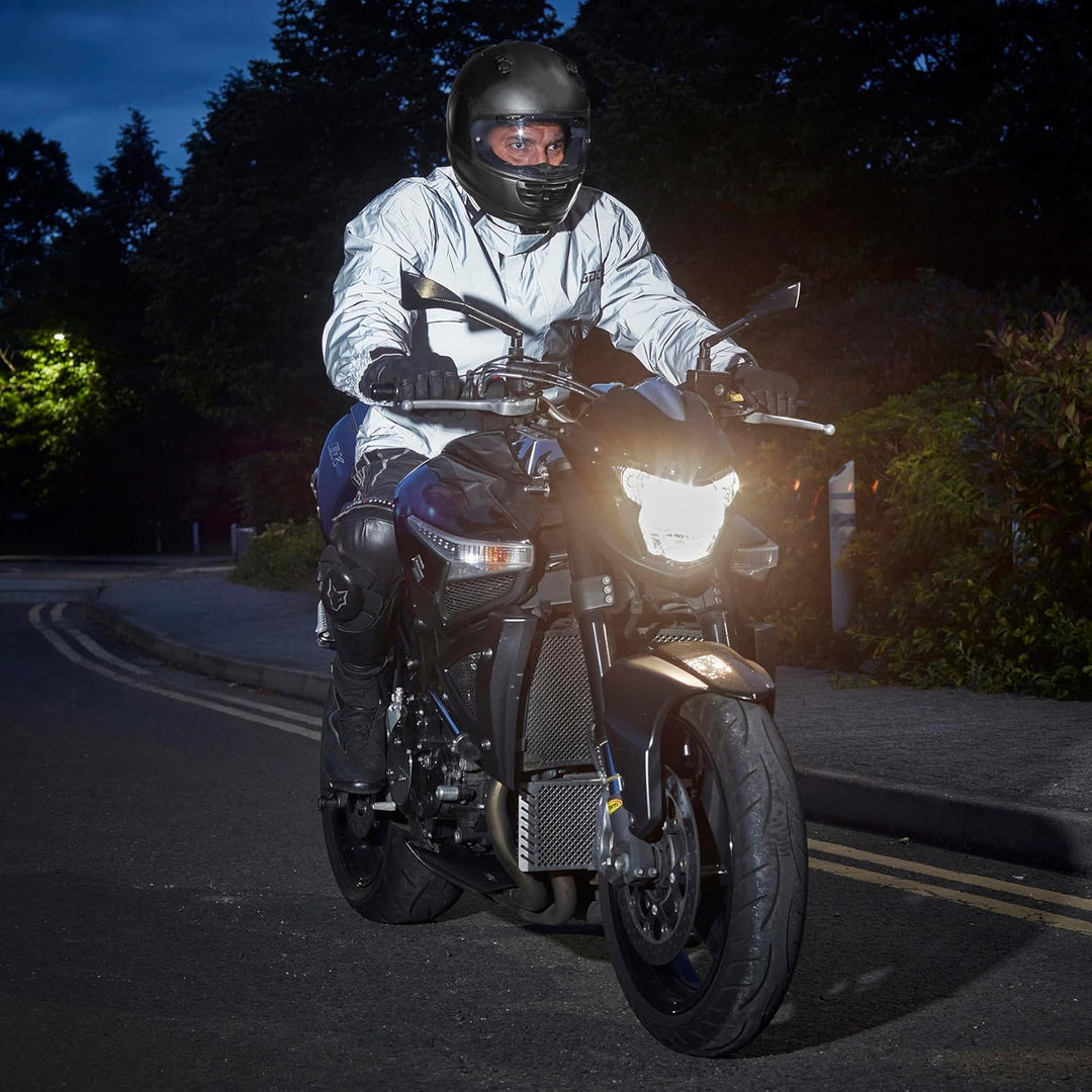 JDC Wasserdichte Motorrad-Regenüberzugsjacke Hohe Sichtbarkeit - SHIELD M Reflektierend, M Reflektie
