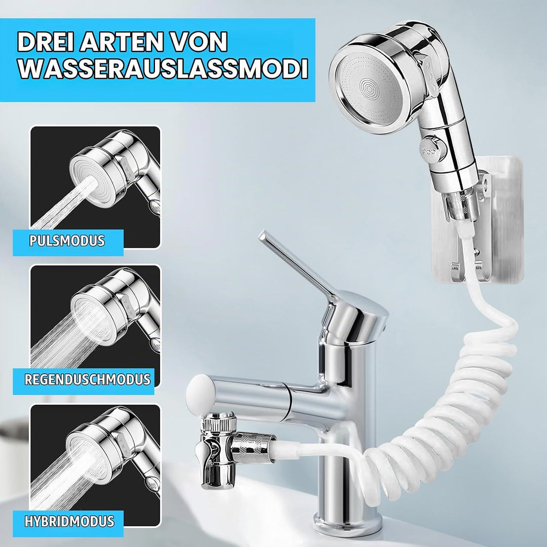 Handbrause für Waschbecken, Encuryna Waschbeckenbrause mit Schlauch, 1.5M Handbrause Duschkopf Set M