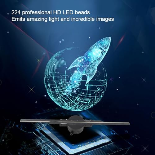 3D Hologramm Lüfter, 16,5 Zoll WiFi 3D Hologramm Projektor, LED Hologramm Display mit 224 LED Lichtp