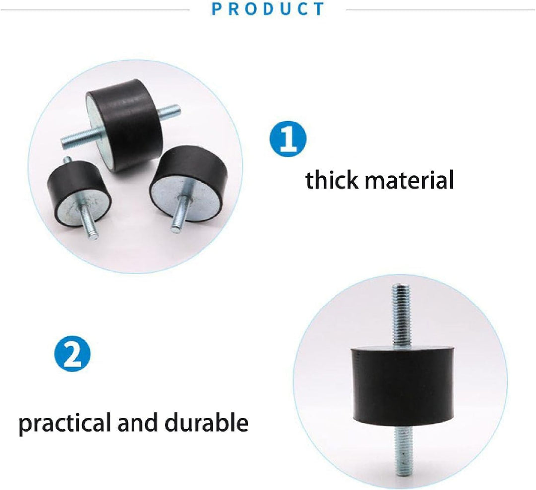 2 STÜCKE VV Typ 60 mm x 40 mm x M12 Gummi Vibration Anti-Vibrations-Isolator Halterungen Stossdämpfe