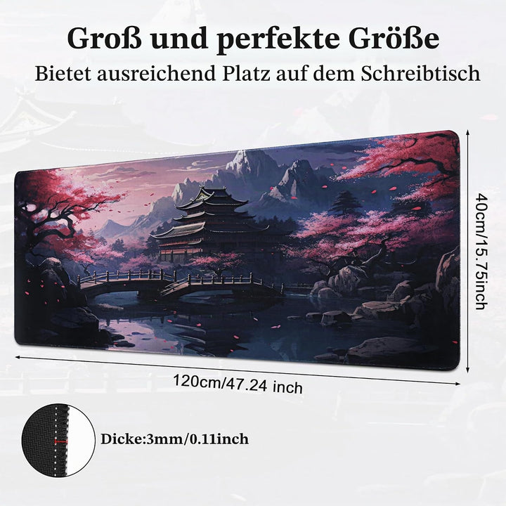 XXL Gaming Mauspad - 1200 x 400mm Mousepad - Schunterlage Large Size - verbessert Präzision und Gesc