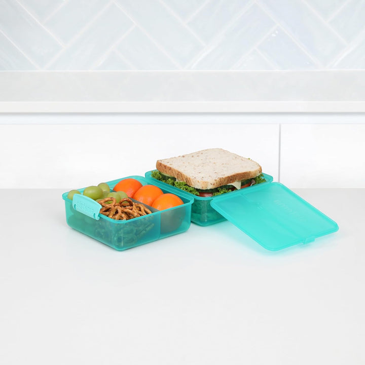Sistema Bento Box LUNCH Aufbewahrungdose mit Fächern | 1,65 L Lunchbox mit auslaufsicherem Joghurt-