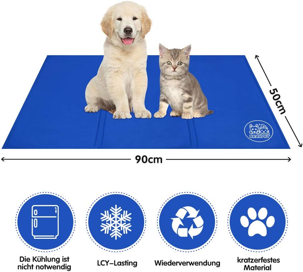 Kühlmatte für Haustiere Haustier Selbstkühlendes Pad Matte Bettmatten Komfort für Katzen und Hunde (