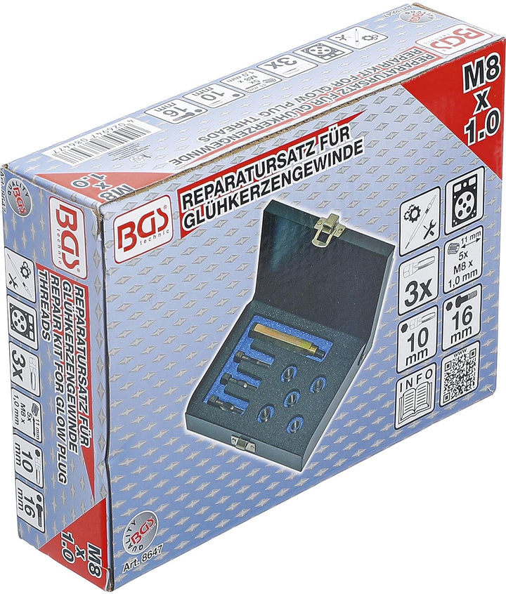 BGS 8647 | Reparatursatz für Glühkerzengewinde | M8 x 1,0 mm