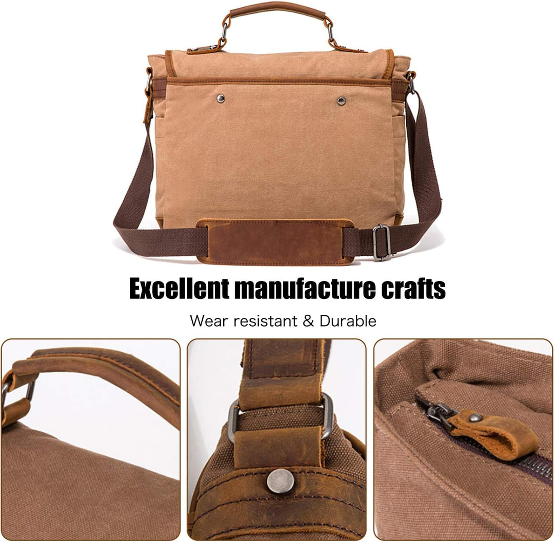 FANDARE Retro Umhängetasche Herren Segeltuch Handtasche Schultertasche Aktentasche Junge Messenger C