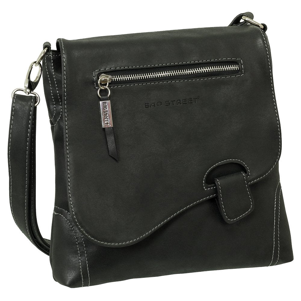 Ledershop24 Geschenkset - Handtasche Schultertasche Umhängetasche Wildleder-Imitat Used Look mit Rie