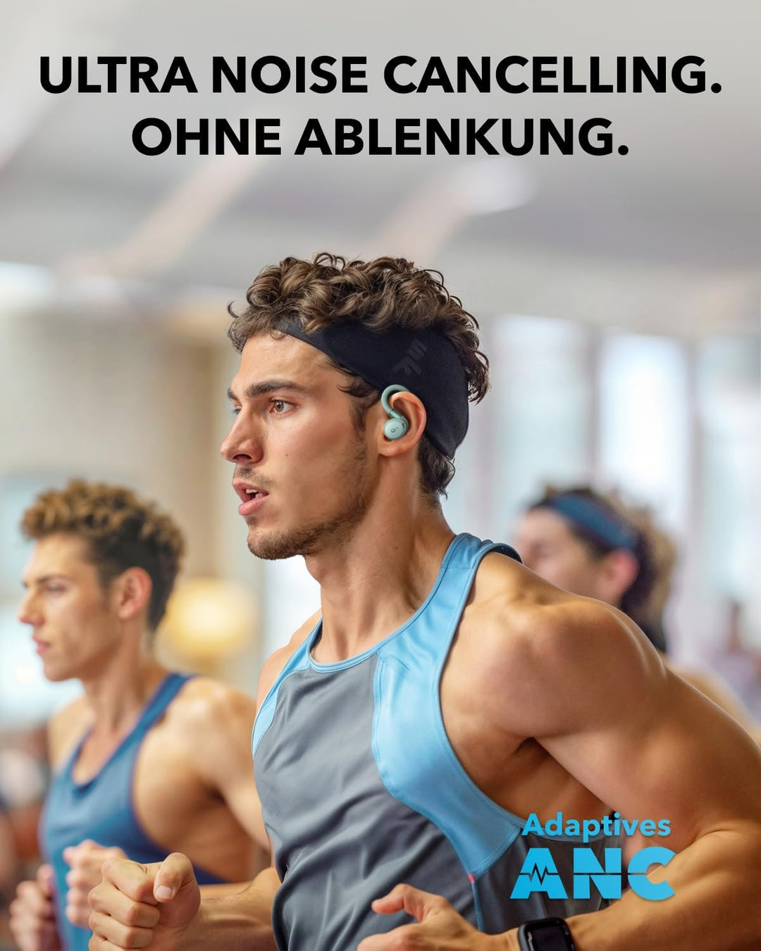 soundcore von Anker Sport X20, kabellose Workout Kopfhörer, drehbare und ausziehbare Ohrhaken, Geräu