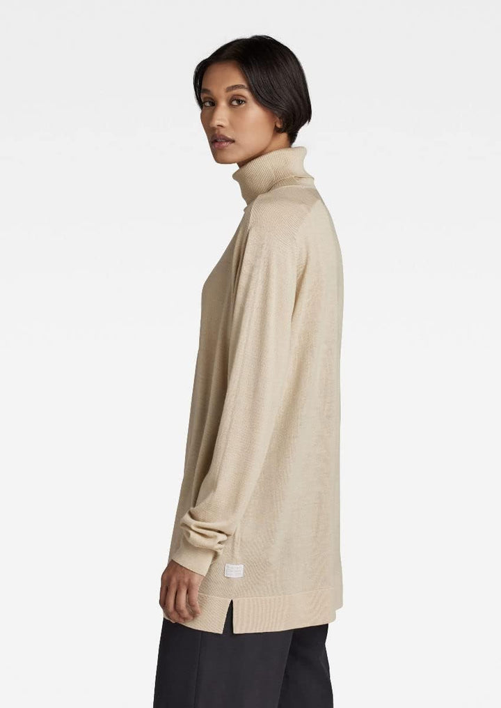 G-STAR RAW Damen Loose Knitted Turtleneck Pullover Knits XS Beige (Brown Rice D22502-b692-d309), XS