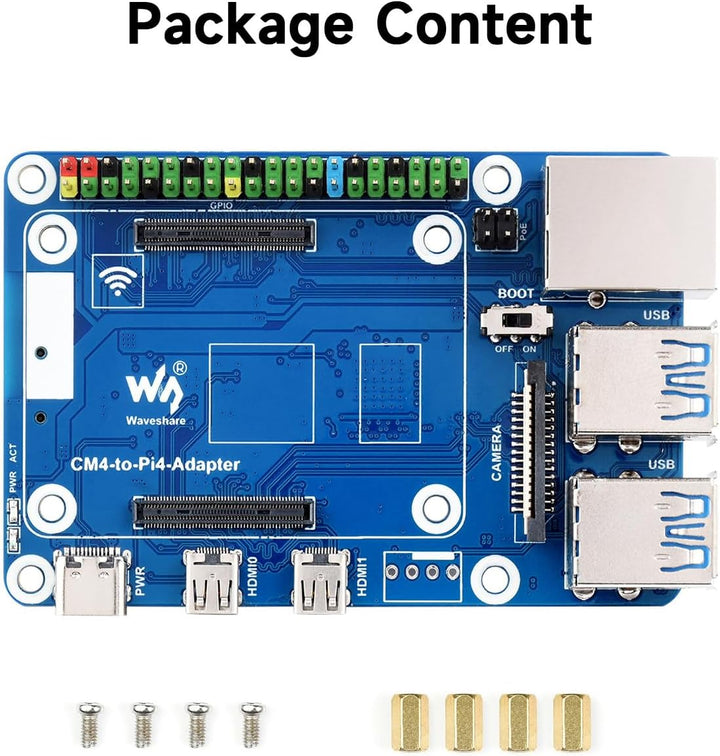 Waveshare CM4-to-Pi4-Adapter for Raspberry Pi CM4, Alternative Solution for Raspberry Pi 4B(Can be U