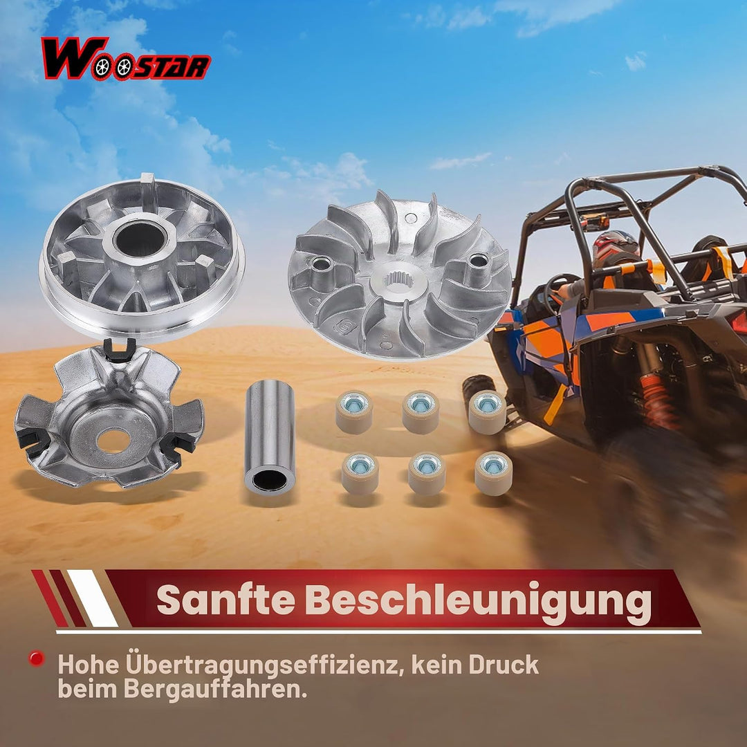 WOOSTAR Komplette Variatorrollen Baugruppe Ersatz für 4 Takt GY6 125ccm 150ccm Roller Go Kart 152QMI