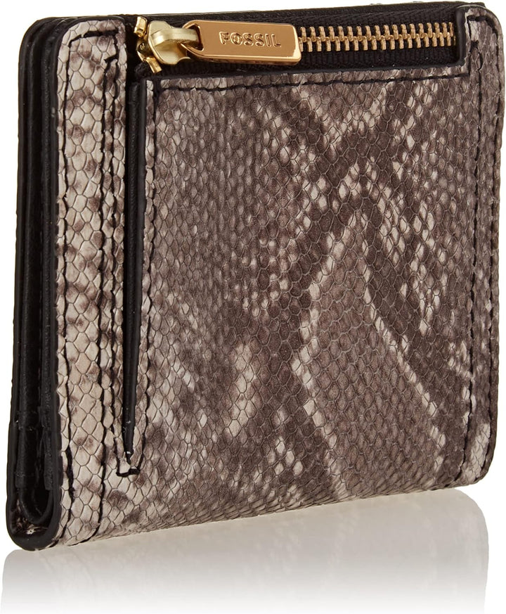 Fossil Geldbörse für Damen – Bifold Logan klein geprägt Leder Python-Optik, SL8264874 – 10,2 cm L x